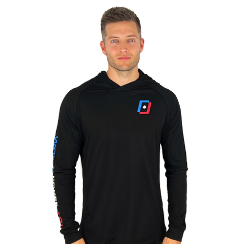 Men's Long Sleeve Black T-Shirt Hoodie