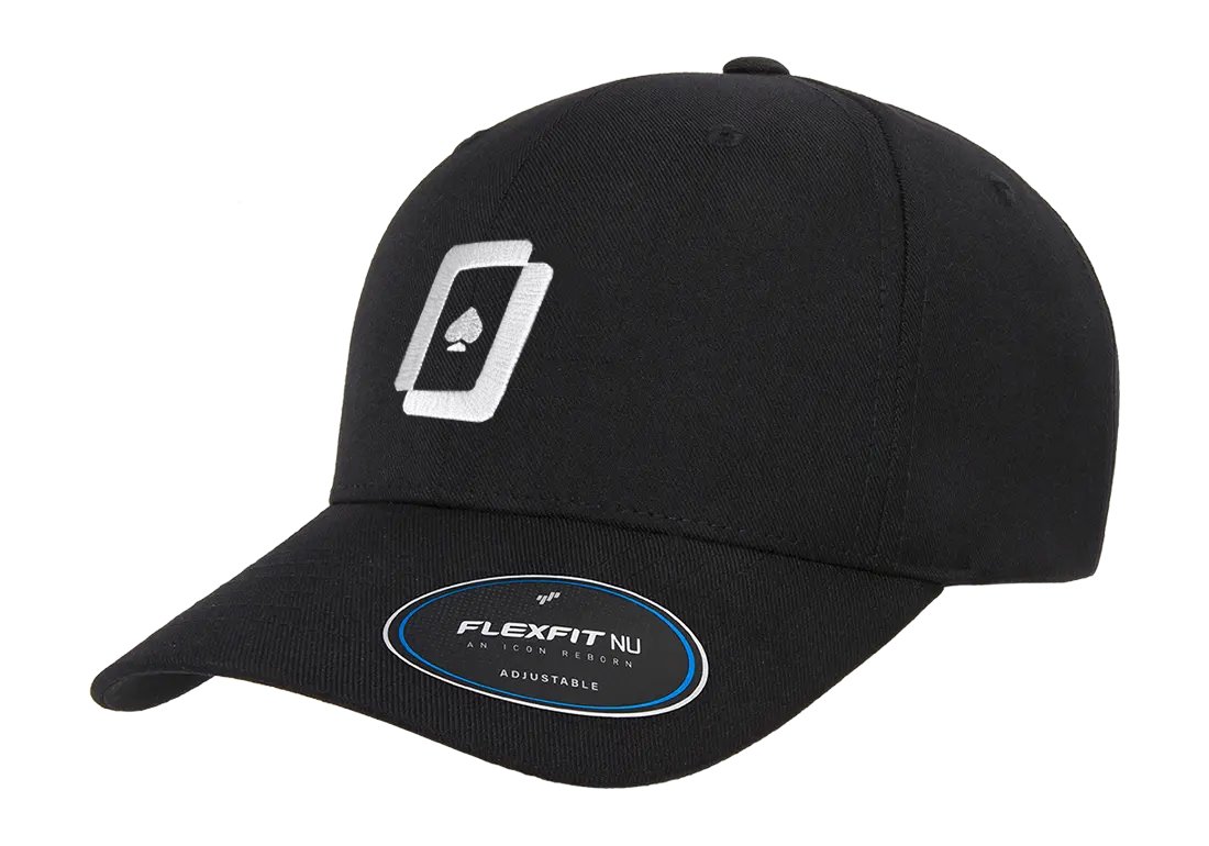 WPT Flexfit Nu Adjustable Hat (black/white logo)