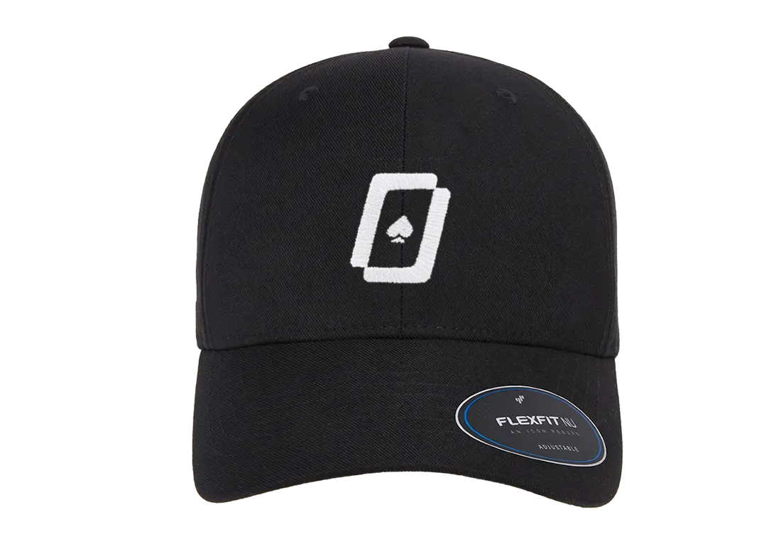 WPT Flexfit Nu Adjustable Hat (black/white logo)