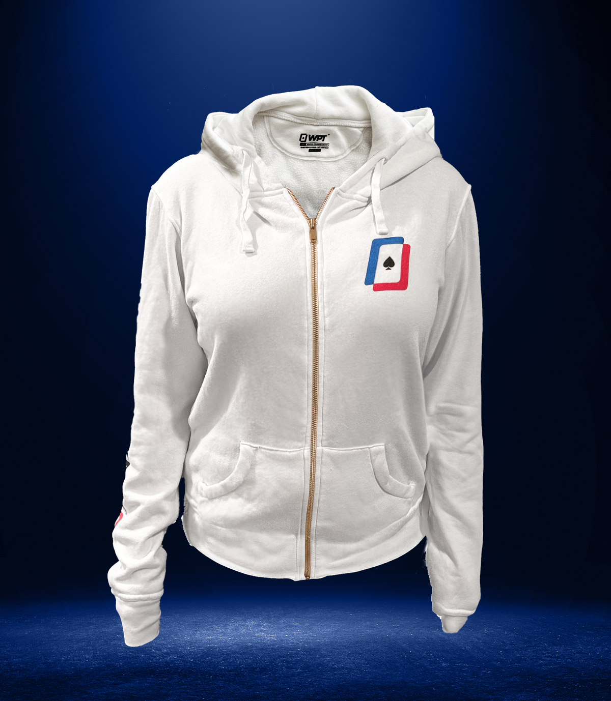 Women's White Zip Up Hoodie