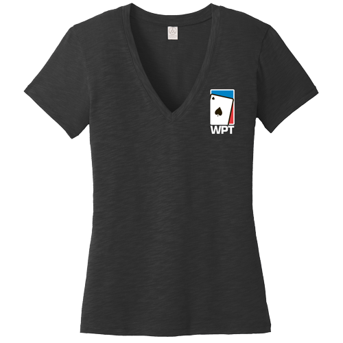 Ladies Weathered So-Low V-Neck Tee (Black)