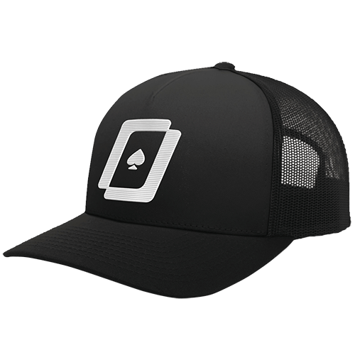 WPT Logo Trucker Hat (Black/Black)