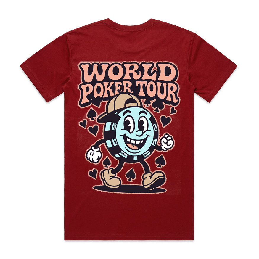 Happy WPT Chip T-Shirt (Cardinal)