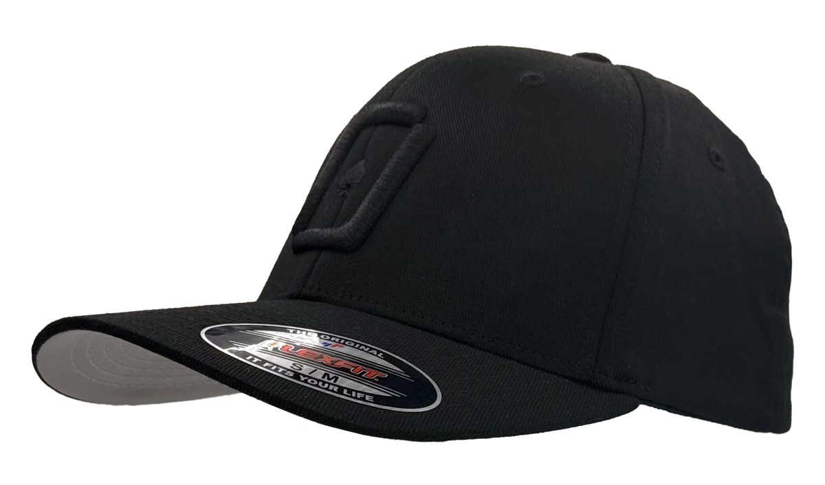 WPT Icon Flexfit Hat (Black/Black Logo)