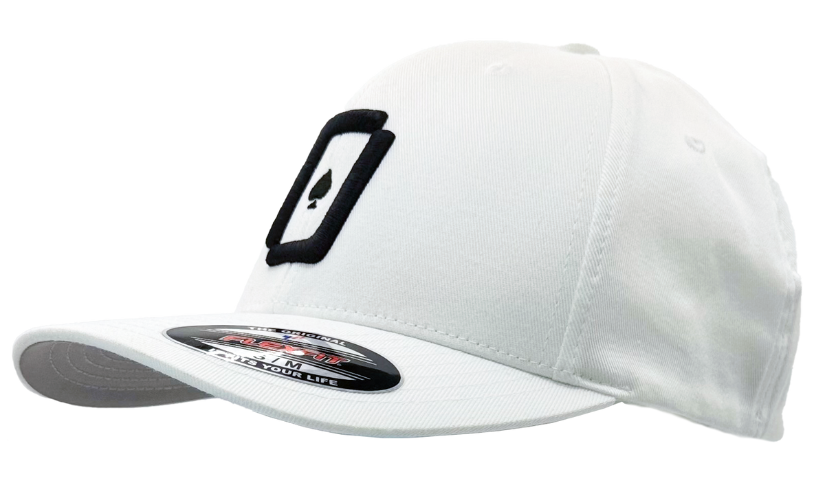 WPT Icon Flexfit Hat (White/Black Logo)