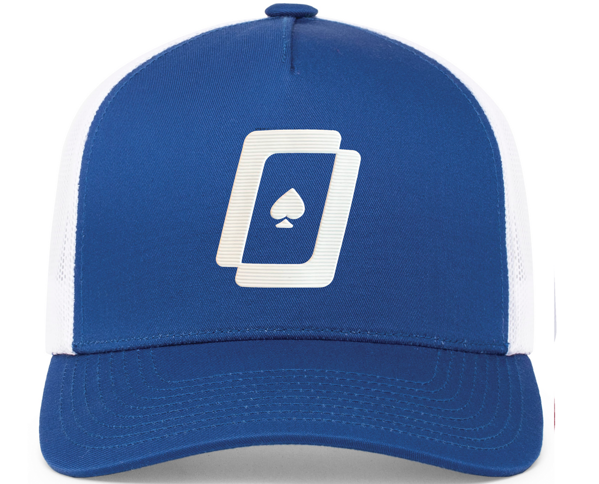 WPT Logo Trucker Hat (Blue/White Logo)