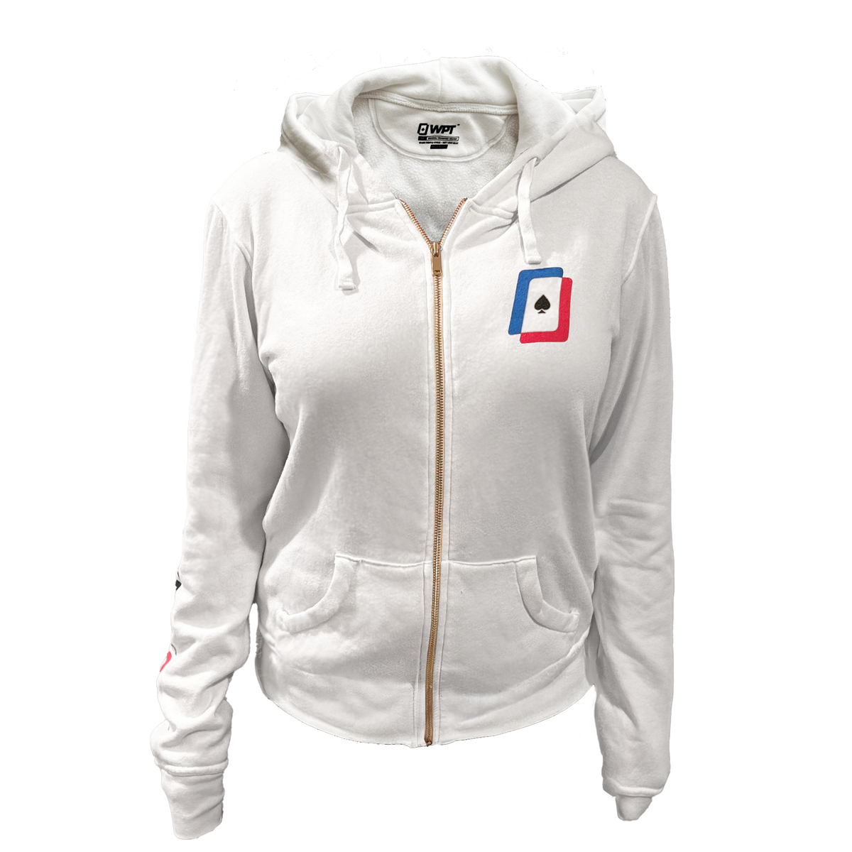 Women's White Zip Up Hoodie