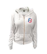 Women's White Zip Up Hoodie