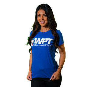 Ladies Large Logo Crew Neck Tee (Royal)