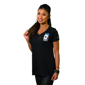 Ladies Weathered V-Neck Tee (Black)