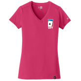 Ladies Weathered V-Neck Tee (Deep Pink)
