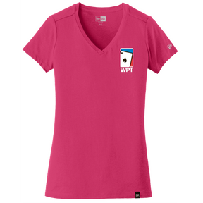 Ladies Weathered V-Neck Tee (Deep Pink)
