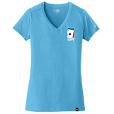 Ladies Weathered V-Neck Tee (Sky Blue)