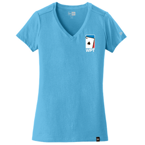 Ladies Weathered V-Neck Tee (Sky Blue)